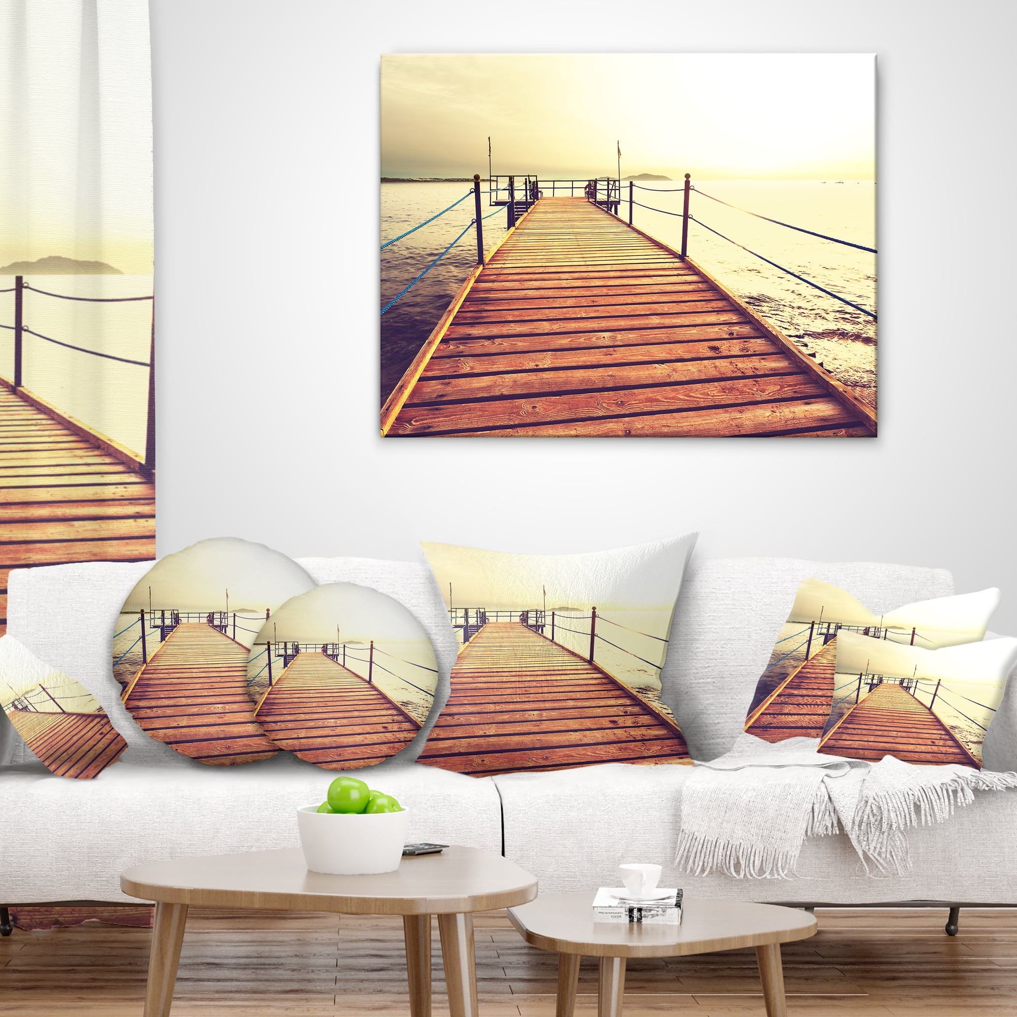 Designart 12" x 20" Brown Polyester Throw Pillow