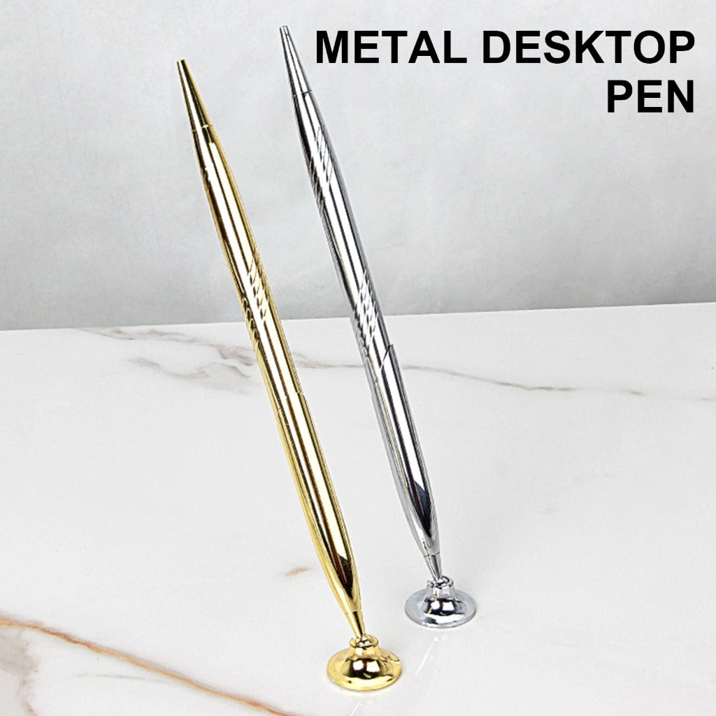 Necvior 5 Pcs Counter Service Pen with Base Ballpoint Pen Reception Pen for Bank Wedding