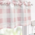 thumbnail image 3 of DriftAway Buffalo Checker Pattern Lined Blackout Thermal Insulated Energy Saving Rod Pocket Window Curtain Valance for Kitchen Bedroom Pink Room Decor, 52" x 18" Plus 2" Header, Pink, 3 of 10