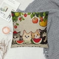 thumbnail image 2 of Qinduosi Throw Pillow Cover Sweet Summer Fruit Cat Pillow Covers Pillowcovers Soft Double Side Print Sofa Linen Square Throw Pillowcover " inch for Living Room Bedroom Car Decor, 2 of 5