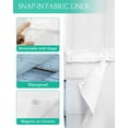 thumbnail image 3 of No Hook Shower Curtain with Snap-in Liner, Coastal Starfish Waterproof Fabric Bathroom Curtains, Blue Wooden Grain Seashells Country Bath Curtains & Mesh Top Window 72"x78" Long, 3 of 6