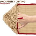 thumbnail image 2 of GFDYREE - Ultra Absorbent Microfiber Chenille Dog Bath Shammy Towel with Hand Pockets, Durable, Quick Drying, Washable, Prevent Mud Dirt (Color: Oatmeal), 2 of 7