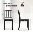 thumbnail image 3 of Costway Wood Dining Chair Set of 2 with Rubber Wood Legs Curved Backrest for Kitchen Black, 3 of 10
