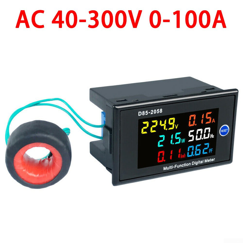 LCD Digital AC80-300V 45-65Hz Voltmeter Frequency Volt Meter Tester Dual Display 