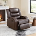 thumbnail image 5 of BSHTI PU Manual Recliner Chair – Single Sofa Recliner with Adjustable Backrest, High-Density Foam, Hardwood Frame, Comfort Lazy Chair for Living Room, Bedroom, Brown, 5 of 13
