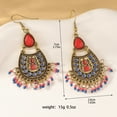 thumbnail image 2 of Sunyuer Bohemian Vintage Turquoise Oval Ethnic Drop Earrings for Women Dangle Metal Earrings Boho Retro Western Earrings Tassels Delicate Jewelry Gift, 2 of 5