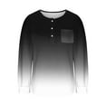 thumbnail image 4 of successthop Womens V Neck Shirts Long Sleeve Tunic Tops Button Pullover T Shirts Print Casual Clothes Black S, 4 of 7