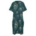 thumbnail image 4 of Exuberant peacock vestido holgado con bolsillo para mujer vestido de dama de honor para mujer embarazada vestidos de novia para mujer, 4 of 6