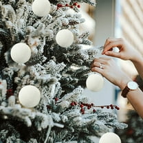 6 Pcs Snowy White Christmas Balls - 60mm/2.36" Shatterproof Tree Ornaments for Holiday Parties & Christmas Decorations