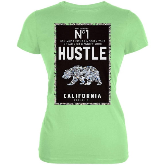 Diamond Bear Hustle California Juniors Soft T Shirt Mint SM