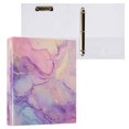 thumbnail image 3 of Haosy 2 Pack Hardcover 3 Ring Binder 1.5 Inch Ring Decorative Binder Organizer for Home School Office, Soft Pink Purple Blue Marble, 3 of 10