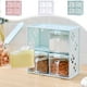 thumbnail image 1 of Set Transparente de Cajas para Condimentos con Asa y Cucharas | Organizador de Especias de Plástico con 4 Compartimentos | Estante Apilable y Desmontable | Rosa, Verde, Blanco | Seguro para, 1 of 6