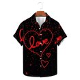 thumbnail image 4 of BiZtdJrK Mens Graphic T-Shirts, 2025 Valentines Day Clothes Fashion Printed Dressy Turndown Collar T-Shirts Holiday Summer Blouses Multicolor XXL Lightening Sale, 4 of 6