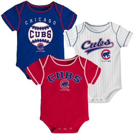 Chicago Cubs Infant Onesie - Newborn & Infant Royal/Red/White Chicago Cubs 3-Pack Bodysuit Set