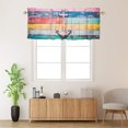 thumbnail image 2 of Nautical Anchor Kitchen Valance Curtain Rod Pocket Beach Coastal Rustic Colorful Wooden Board Privacy Window Valances for Living Room Kitchen 54 by 18 in, 1 Panel, 2 of 6