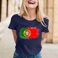 thumbnail image 2 of Portugal Women's Fan T Shirt Colorful Flag Art Print Casual Short Sleeve Top Comfortable Breathable Lightweight Tee For Ladies, 2 of 4