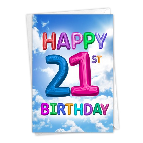 NobleWorks - 1 Funny 21st Birthday Greeting Card - Milestone (Not 3D or Layered) C9395MBG