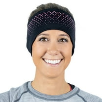 TrailHeads Tempo Running Headband | Ear Protection | Moisture Wicking Headband - black/pink reflective