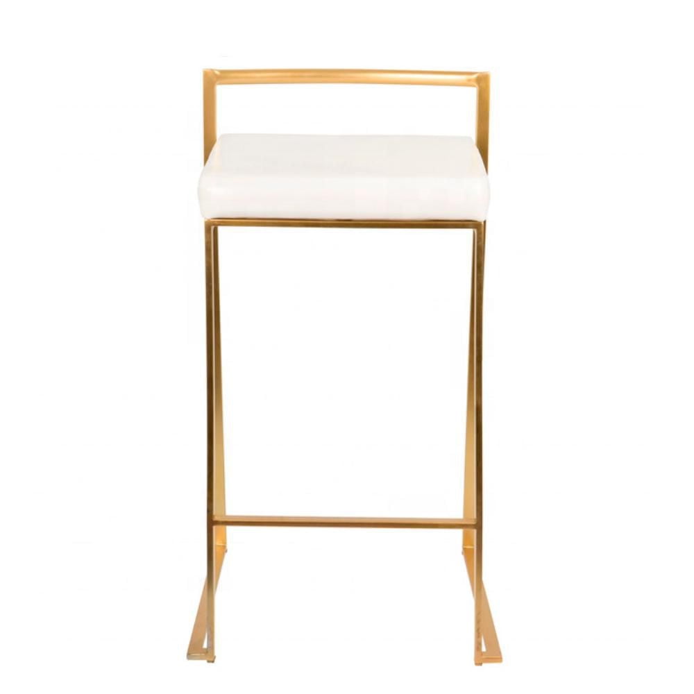 Tabouret Heavenly Collection avec cadre en acier inoxydable doré LOT DE 6