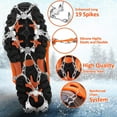 thumbnail image 3 of Crampones, picos para hielo, garras para zapatos con 19 dientes/picos de acero inoxidable, para escalada/montañismo/trekking/altas altitudes/invierno/al aire libre, 3 of 6