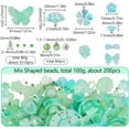 thumbnail image 2 of Kit de 7 estilos de cuentas para uñas (160 g + 80 piezas) con dijes de mariposa para uñas, cristales de vidrio verde surtidos, mariposas 3D, miniadornos, dijes de cuentas de semillas., 2 of 5