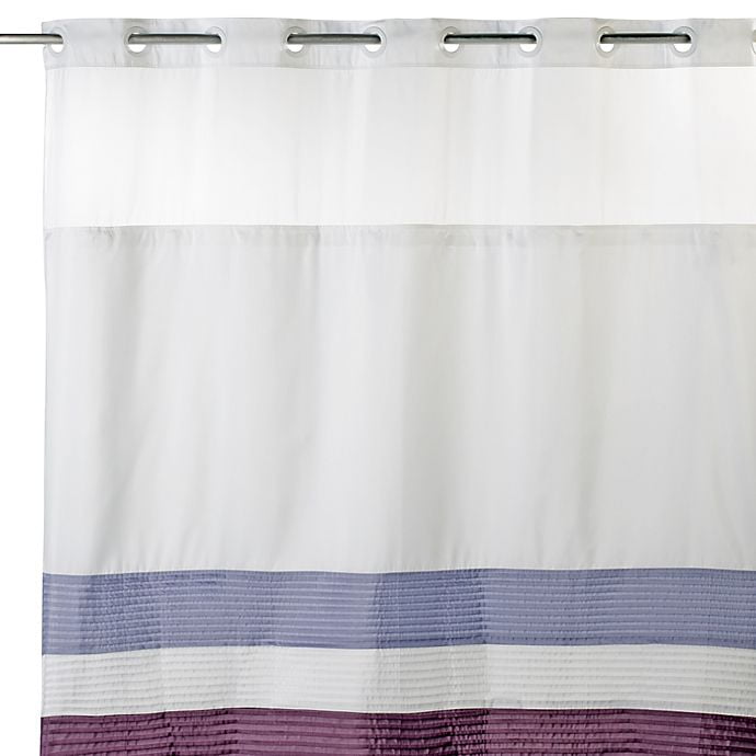 Shower Curtain And Liner In Amethyst, Purple Hookless Shower Curtain