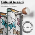 thumbnail image 6 of 1 Panel Outdoor Curtains for Patio Waterproof 54"x95" Green Butterfly Flower Weatherproof Privacy Outsides Curtains, Stained Glass Dragonfly Floral Plant Grommet Thermal Drapes for Cabana Porch, 6 of 8