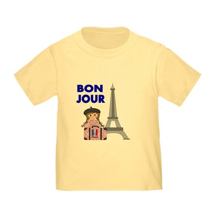 

CafePress - BON JOUR WITH LITTLE GIRL IN PARIS T Shirt - Cute Toddler T-Shirt 100% Cotton