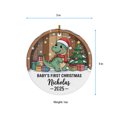 thumbnail image 5 of Custom Name Text Girl's First Xmas Dino Christmas Ornament - Year 2025 keepsake Gift, Circle Christmas Ornament, Xmas 2025 Keepsake, Winter Christmas Ornament, 5 of 5