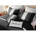 Chezmoi Collection Luxury Pleated Striped Comforter Set, California