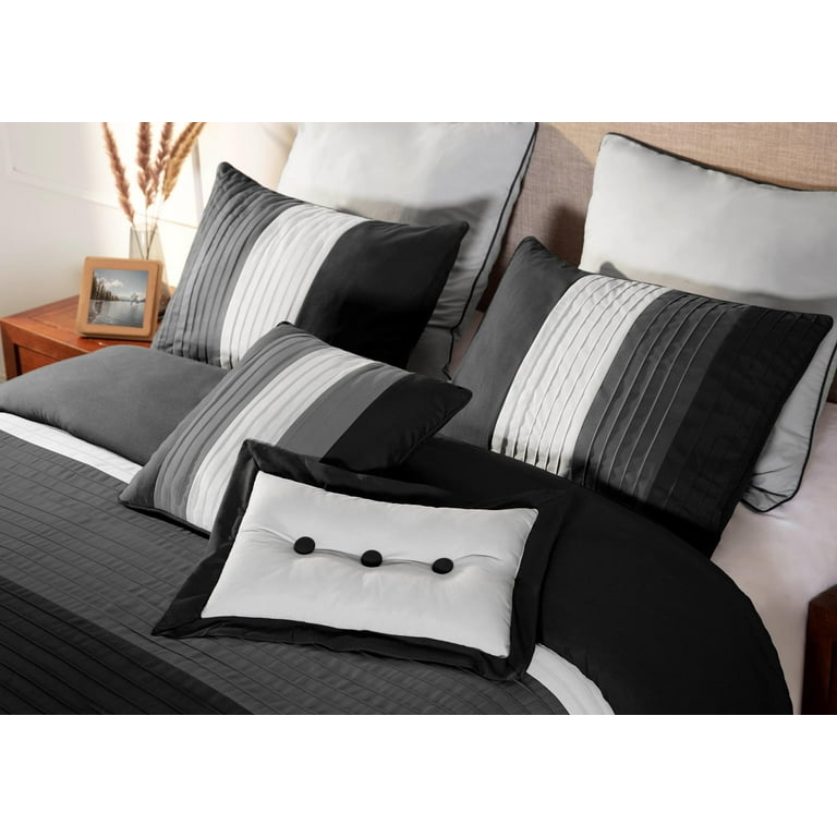 Black And White Striped Comforter