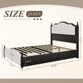 thumbnail image 2 of ANPOO Queen Wood Bed Frame with 51.2" Tall Tufted Headboard & Roman Column Design, Sturdy Platform Bed with 2 Drawers & LED Light & Wooden Slats Support, No Box Spring Needed, 1000 lbs Capacity, 2 of 9