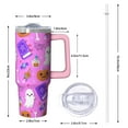 thumbnail image 2 of 30oz Halloween Tumbler with Straw and Lid Bat Ghost Candy Travel Coffee Tumbler Cup with Handle for Spooky Halloween Gifts, 2 of 5