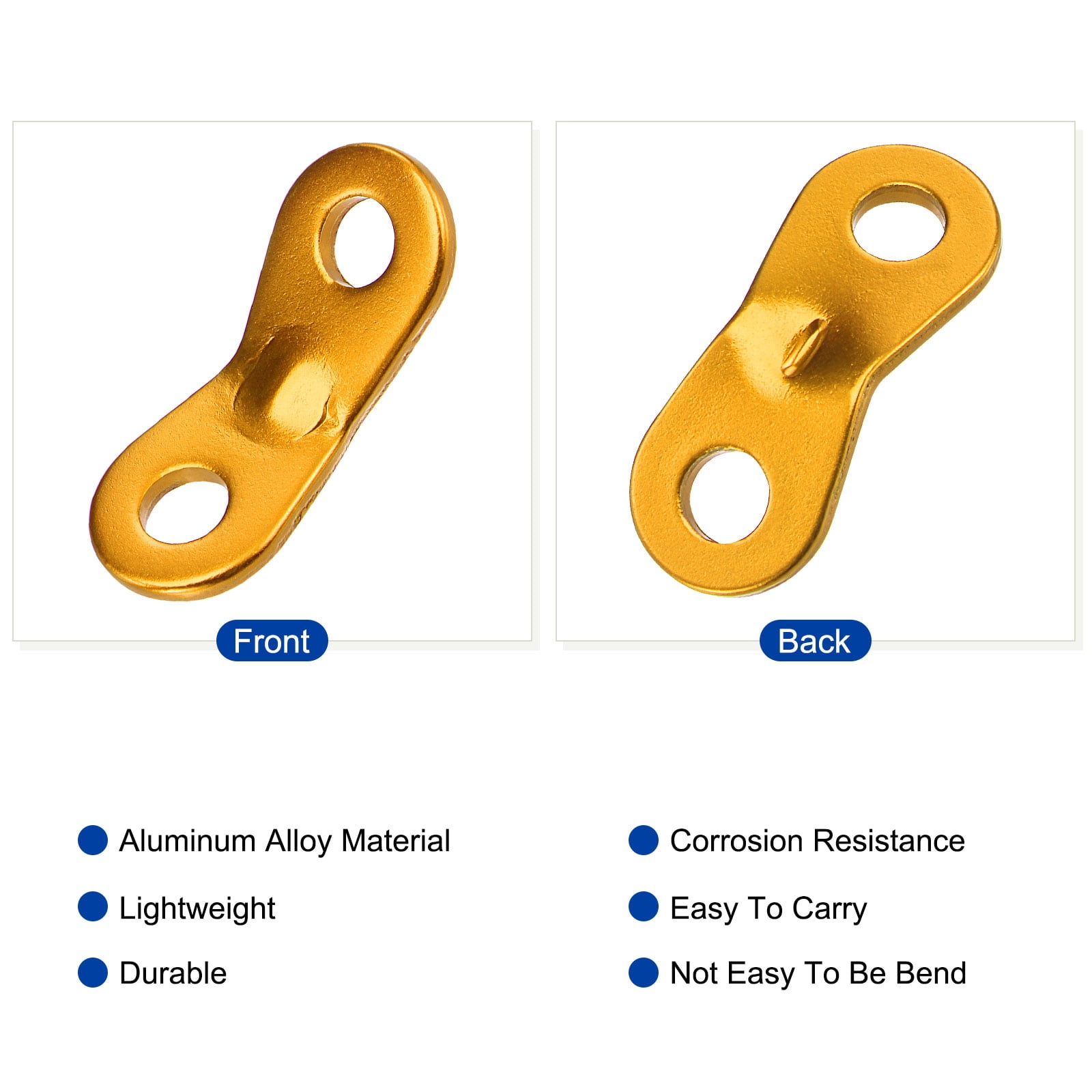 Unique Bargains Aluminum Camping Tent Cord Adjuster Fasteners Rope Tensioner Gold