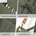 thumbnail image 3 of ONEKISS Apron for Men Women Canvas Aprons with 3 Pockets Cross Back Resistant Work Apron for Cooking, 3 of 6