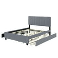 thumbnail image 5 of Harper & Bright Designs Queen Size Upholstered Platform Bed with Twin XL Trundle, Velvet Queen Wooden Bed Frame 2 Drawers for Bedroom, Gray, 5 of 14