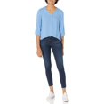thumbnail image 4 of Amazon Essentials Camisa de Manga 3/4 con Botones para Mujer, Color Azul francés, Talla S, 4 of 6