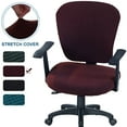 thumbnail image 4 of AUQ Office Chair Cover 2 Piece Stretchable Computer Office Chair Covers Universal Chair Seat Covers Stretch Rotating Chair Slipcovers Washable Spandex Desk Chair Cover Protectors, 4 of 7