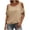 Khaki, variant on Women Cold Shoulder Short Sleeve Loose Casual Tank Top
