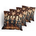 thumbnail image 5 of Ambesonne Animals in Suits Throw Pillow Cover 4 Pack, Wild Gentlemen, 24", Redwood Petrol Blue, 5 of 7