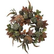 Nearly Natural 24in. Pumpkin & Gourd Thanksgiving Artificial Wreath (Assorted Colors)