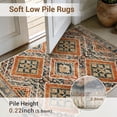 thumbnail image 6 of Jolicasa Area Rugs 4'x6' Washable Rug, Non-Slip Soft Low Pile Print Pattern Western Rug for Living Room, Stain Resistant Boho Tribal Carpet for Bedroom Dining Room Office Decor, Orange, 6 of 10