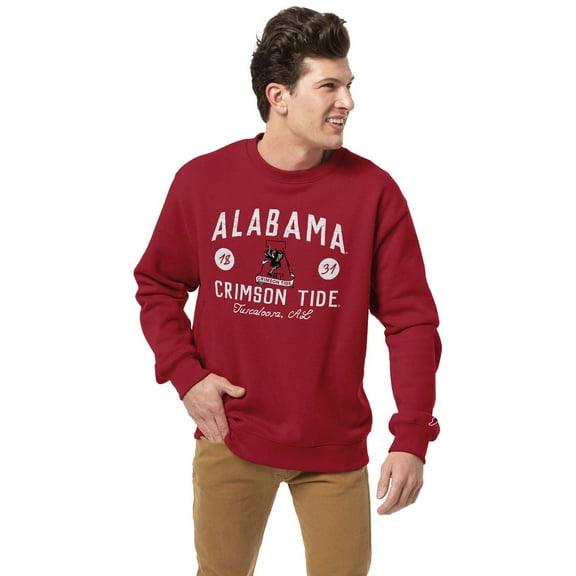 Men's League Collegiate Wear Crimson Alabama Crimson Tide Bendy Arch Essential 2.0 Pullover Sweatshirt