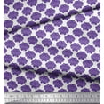 thumbnail image 2 of Soimoi Purple Cotton Jersey Fabric Floral Damask Print Fabric by the Yard 58 Inch Wide, 2 of 3