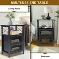 thumbnail image 5 of Toocust Black Steel & Wooden Small Table with Drawers, 16" L x 12" W x 24" H, End Table with Storage, 2 Drawers End Table, Nightstands with Two Drawers, 5 of 6