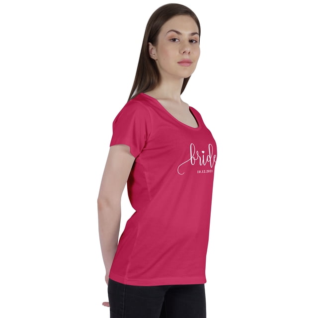 Inkdotpot Personalized Womens Tshirt Top BrideWeddingAnnouncement Shirt-X4