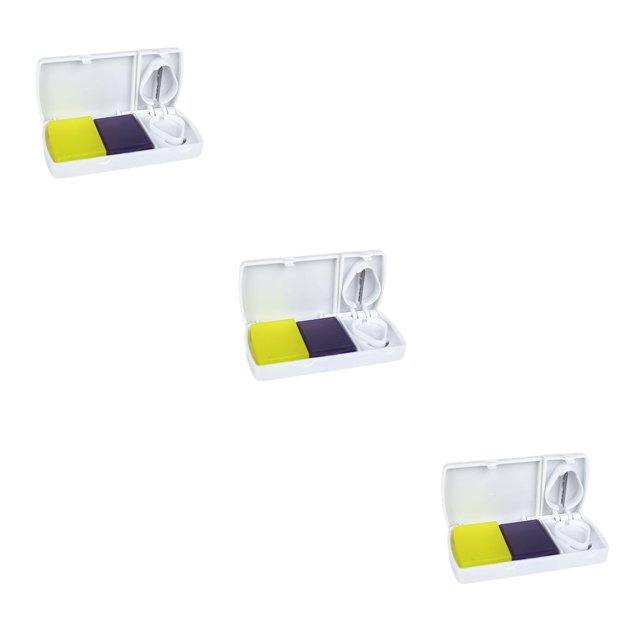 sweethay Caja de pastillas portátil Splitter Tablets Organizador Adultos Ancianos Estuche de gran capacidad Sellado Contenedor independiente Suministros Blanco 3piezas sweethay CBP163757