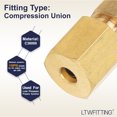 thumbnail image 3 of LTWFITTING 1/8-Inch OD Compression Union,Brass Compression Fitting(Pack of 10), 3 of 4