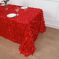thumbnail image 6 of BalsaCircle 90" x 132" Red Leaf Petals Taffeta Rectangle Tablecloth Reception Catering, 6 of 8