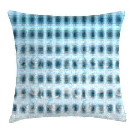 - Abstract Throw Pillow Cushion Cover, Halftones Background with Circles and Little Digital Dots Like Ocean Wave Artwork, Decorative Square Accent Pillow Case, 18 X 18 Inches, Light Blue, by Ambesonne